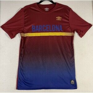 Umbro FC Barcelona Soccer Jersey Mens Medium Red Blue Gold